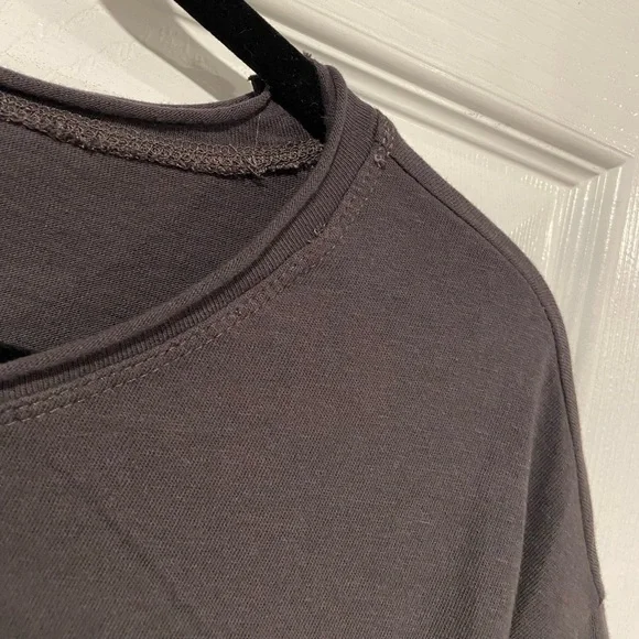 NWOT Madewell Size XS Charcoal Gray Short Sleeve Crew Split Hem Pocket Tee Shirt - Picture 6 of 11